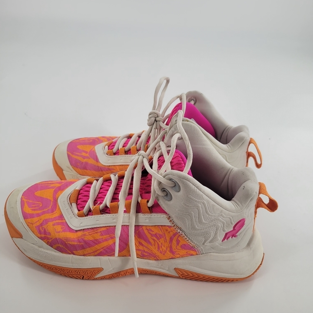 Moolah Press Break v2 Orange Pink Shoe Size 5.5 Youth Basketball Sneakers